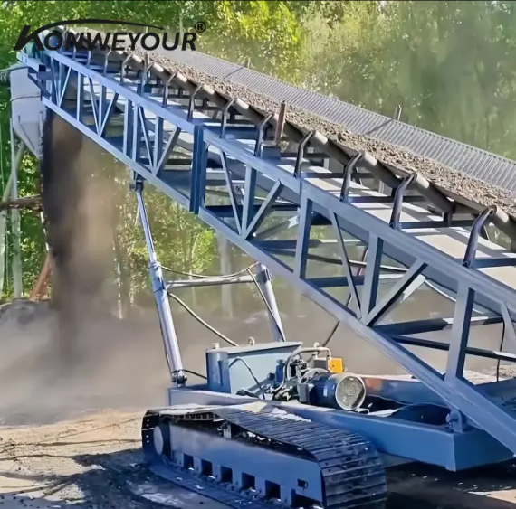 Mobile Belt Conveyor tare da Telescopic Boom